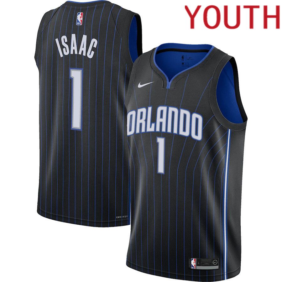 Youth Orlando Magic 1 Jonathan Isaac Nike Black Swingman NBA Jersey
